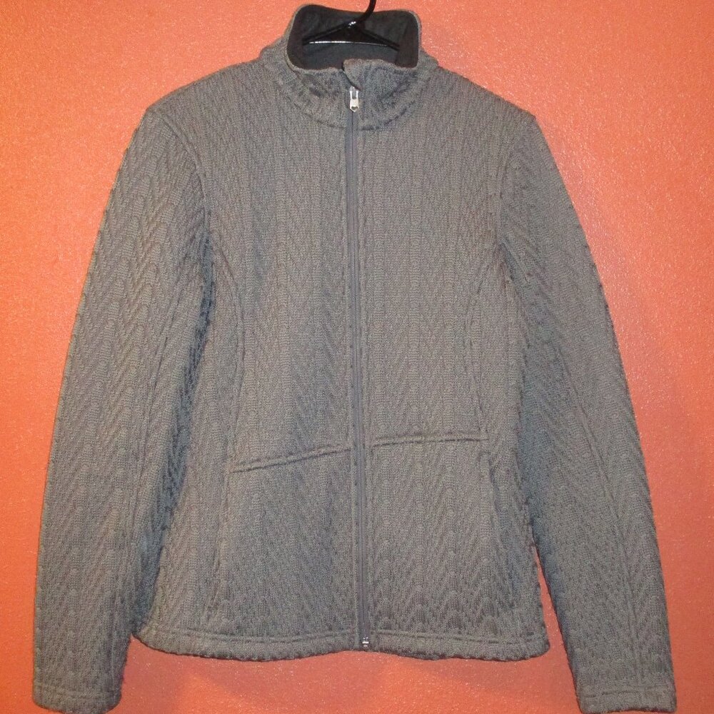 Spyder Jacket Woman Medium Gray Full Zip Pockets Warm Outdoors Jacket